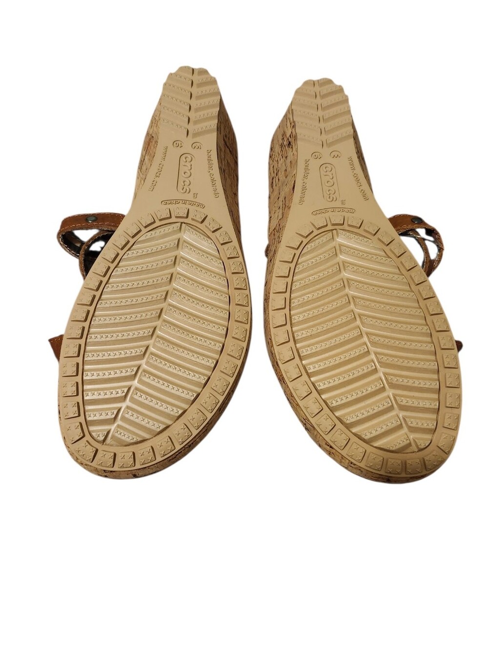 Crocs Comfort Leather Wedge Slide Sandals - 10 Easy Walking Beach - Picture 4 of 4